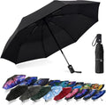 SY COMPACT Travel Umbrella - Windproof Automatic Compact Umbrella for Rain, Lightest 8-Rib, Small, Strong & Portable, Durable Grip, Fits Backpack & Car, Factory Direct (UV Available)