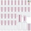 Roshtia 30 Pcs Glass Spray Bottle Clear Empty Bottles Small Refillable Reusable Perfume Bottle with Fine Mist Sprayer Pump for Face Body Travel(1 oz,Rose Gold)