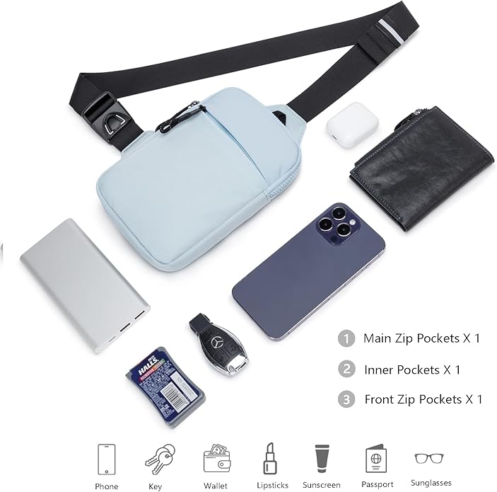 higouta Mini Sling Bag for Men Women, Small Crossbody Casual Utility Chest Phone Bag for Travel Workout
