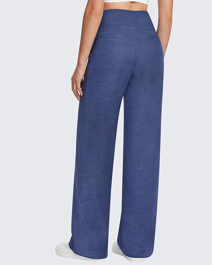 G4Free EverGoing Yoga Pants Women Wide Leg Pants with Pockets High Waist Stretch Dress Casual Sweatpants Petite/Regular/Tall