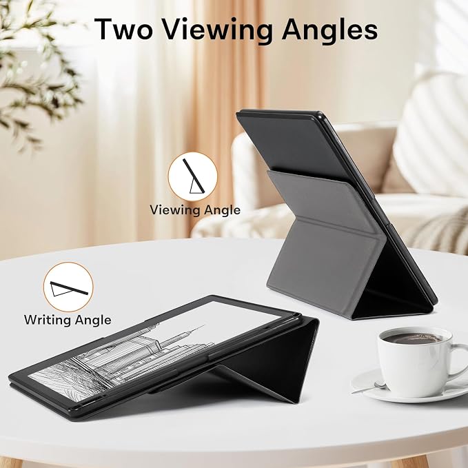 CoBak Stand Case for Kindle Scribe - Premium Folio Leather Cover with Pen Holder, Auto Sleep/Wake - Compatible with 10.2 Inch Kindle Scribe (2022/2024 Release)