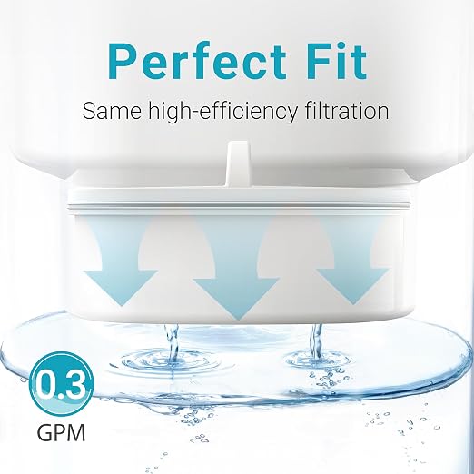 AQUA CREST PF-01A Water Filter Replacement for Waterdrop® Pitchers, Waterdrop® PF-01A Filter, Reduces Lead, PFAS, PFOA/PFOS, Chlorine, Last Up to 3 Months or 200 Gallons, 1 Pack