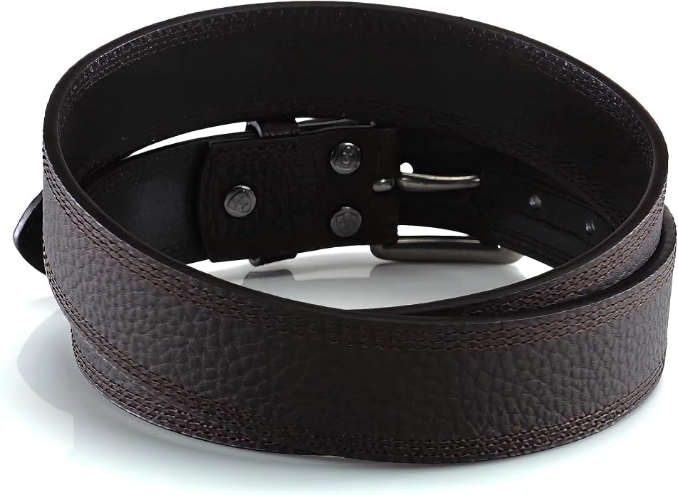 ARIAT Men's Triple Row Stitch Belt with Removable Roller Buckle