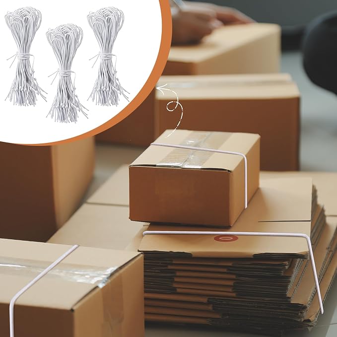 2000 Pcs 9 Inch Long Elastic Loop for Attaching Tags, Easy and Fast to Attach, Bundle of White Elastic String for Hang Tag, Clothes Tabs, Price Tabs, Luggage Label