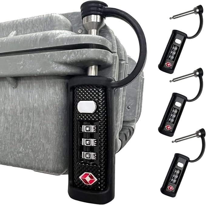 LAFENLIN TSA Approved Firearm Travel Case Locks, Gun Case Hard Pistol Cases Lock Gun Carrying Case Lock, Cut-Proof Case TSA Padlocks for Rifles/Revolver/Handgun/Camera Hard Cases
