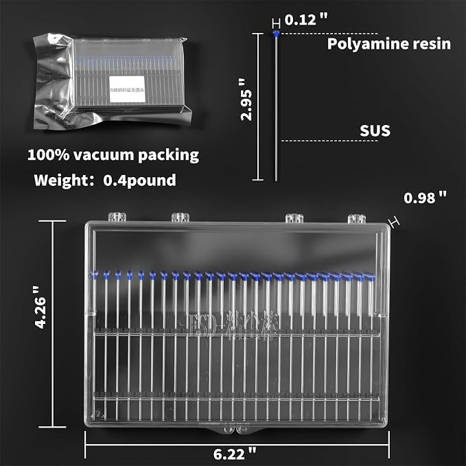 ESD Professional Stainless Steel Gel Swab Sticks for Cleaning Camera Lenses, sensors, PCB, SMT, semiconductors and Electrostatic Sensitive Equipment. (Blue-100Packs, High Viscosity)