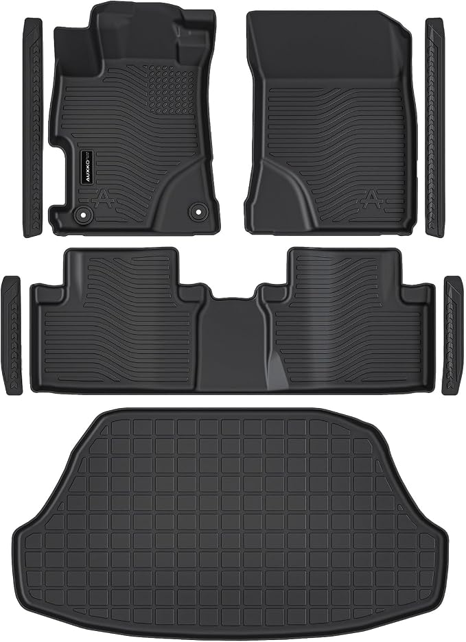 Auxko All Weather Floor Mats Cargo Mat & Door Sill Protector for Honda Civic Sedan 2012-2015 TPE Liners Accessories Guard Odorless Anti-Slip Floor Trunk Liner