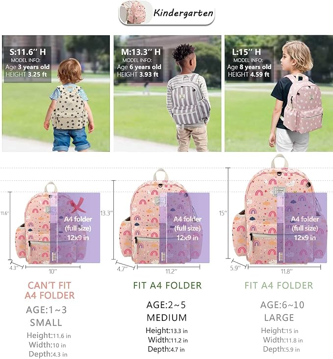 atgark Corduroy Toddler Backpack for Girls 2-5: Preschool Backpack for Girls