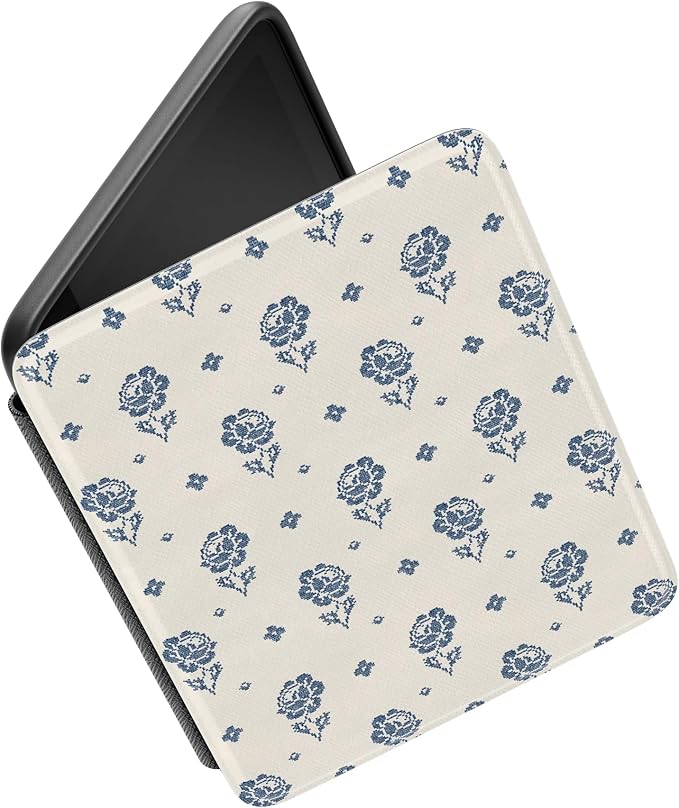 Casely Kindle Case | Seaside Stitch | Vintage Roses | 7” Kindle Colorsoft and 7” Kindle Paperwhite (12th Gen)