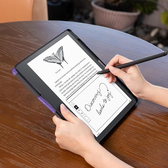 CoBak Case for Kindle Scribe - All New PU Leather Cover with Auto Sleep Wake Feature for Kindle Scribe 10.2" 2022 & 2024 Released with Pen Holder