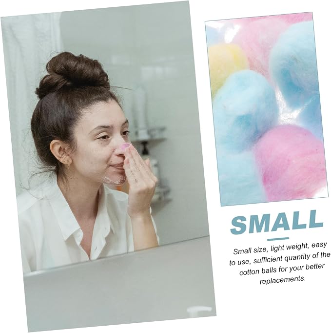 500g Colorful Cotton Balls for Baby Face Cleaning Soft Cotton Balls in Pink for Newborns for Gentle Skin Care and Makeup Application