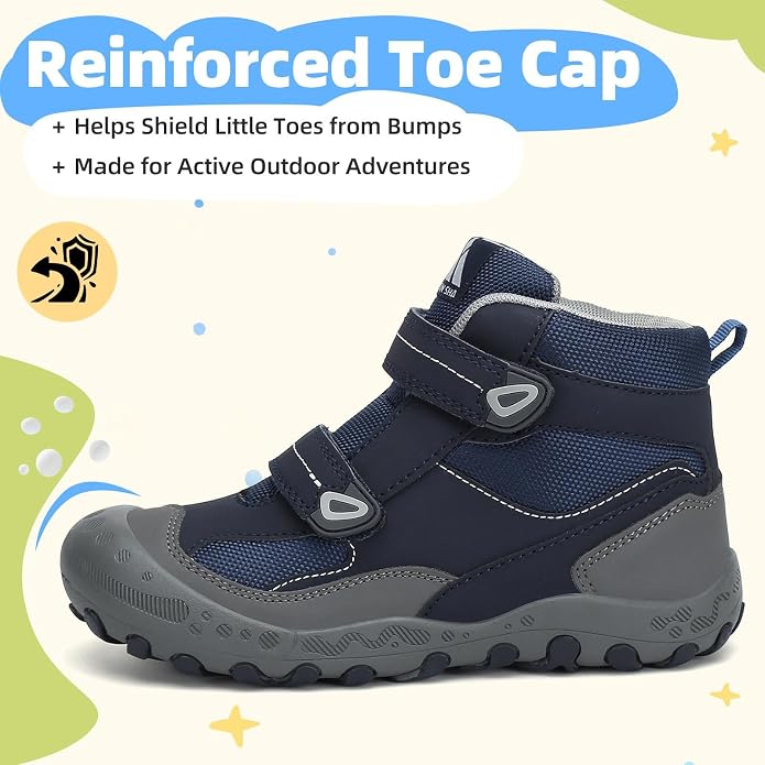 Mishansha Kids Water Resistant Hiking Boots, Boys Girls Anti Collision Anti-Skid Athletic Outdoor Adventure Trekking Shoes