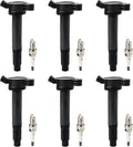 6PCS UF487 Ignition Coils & 6PCS 6619 Iridium Spark Plugs Ignition Coils Pack Fits for 2006-2016 IS350, 2010-2022 4Runner, 2007-2021 Tundra 2.5L 3.5L, Coil Pack Set Replace OE 90919-02255