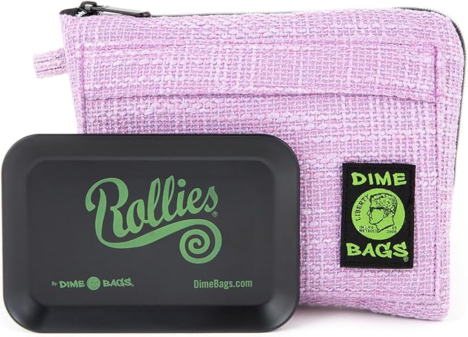 Dime Bags All-in-One Padded Pouch with Accessory Tray & Smell/Spill Proof Pocket, Protective Case for Glass Storage & Travel