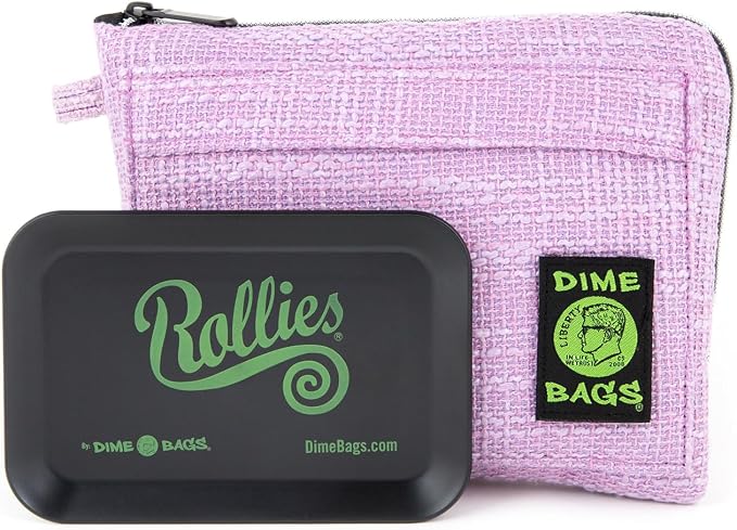 Dime Bags All-in-One Padded Pouch with Accessory Tray & Smell/Spill Proof Pocket, Protective Case for Glass Storage & Travel
