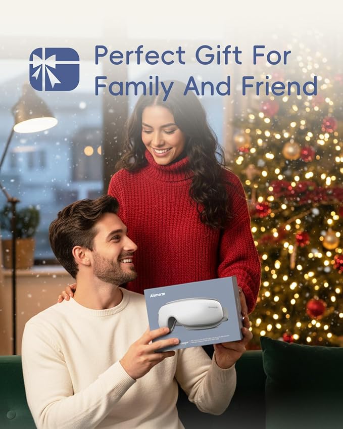 Eye Massager with Heat and Cooling - Heated Eye Mask for Migraines, Improve Sleep & Headache Relief, Fathers Day Birthday Gifts for Men Women Her Him