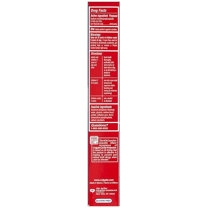 Colgate Cavity Protection Travel Toothpaste with Fluoride, ADA Accepted, TSA Approved Size - 2.5 Ounce (6 Pack)