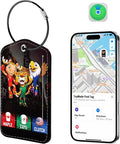 TopMade Smart Luggage Tag with Find My, Premium Leather Luggage Tags for Suitcase, Travel Bags, Backpacks, Anti-Lost Suitcase Tag Tracker for Travel with Privacy Name Card, Rechargeable