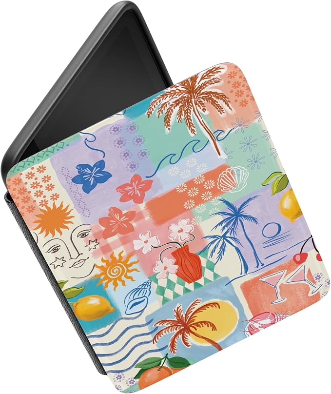 Casely Kindle Case | Tropical Heat | Beachy Collage | Compatible with 7" Kindle Colorsoft and 7" Kindle Paperwhite (12th Gen)