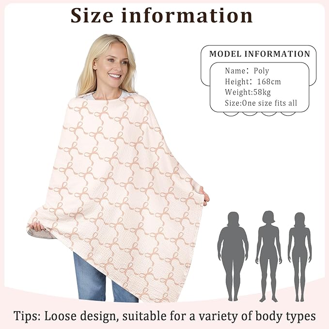 Muslin Nursing Cover Up for Breastfeeding, Soft & Breathable Cotton Breast Feeding Cover for Women, Full Privacy Breastfeeding Cover - Newborn Baby Essential, Light Khaki
