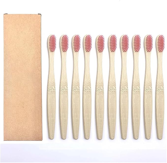 Manual Toothbrush 10PCS Colorful Toothbrush Set Soft Bristle Teeth Whitening Toothbrushes Soft Care Toothbrush(10PCS Pink Color)