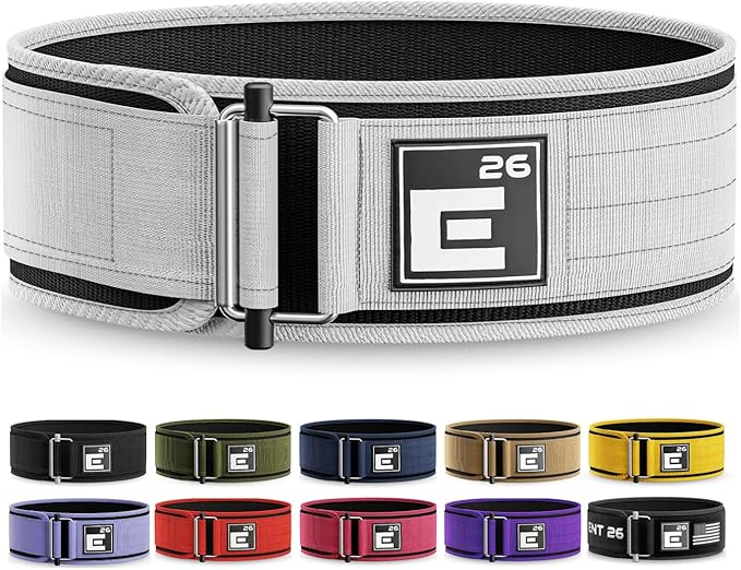 Element 26 Self-Locking Weight Lifting Belt - 4-Inch Nylon Support for Men and Women - Squat and Deadlift - Gym Training