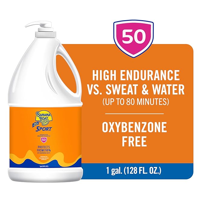 Banana Boat Sport Ultra SPF 50 Sunscreen Lotion, 128 Fl Oz, Oxybenzone Free (Pack of 1)