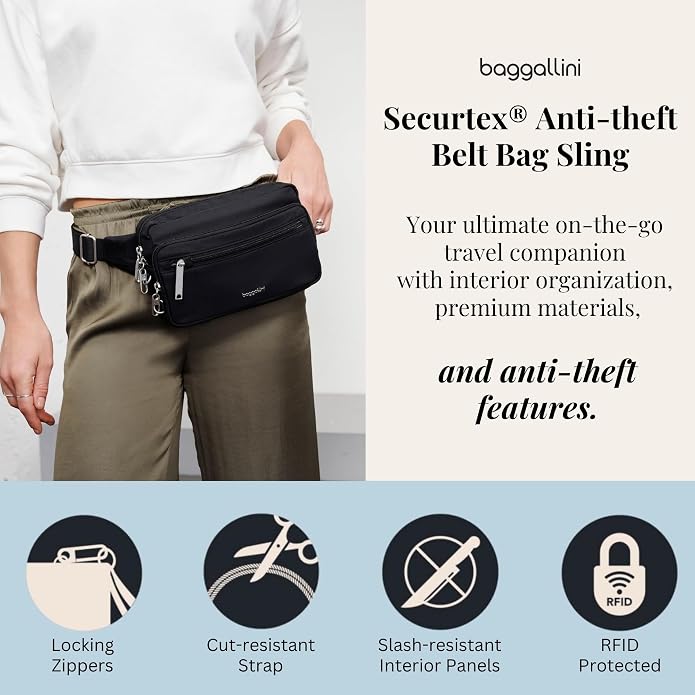 Baggallini Securtex Anti-Theft Belt Bag