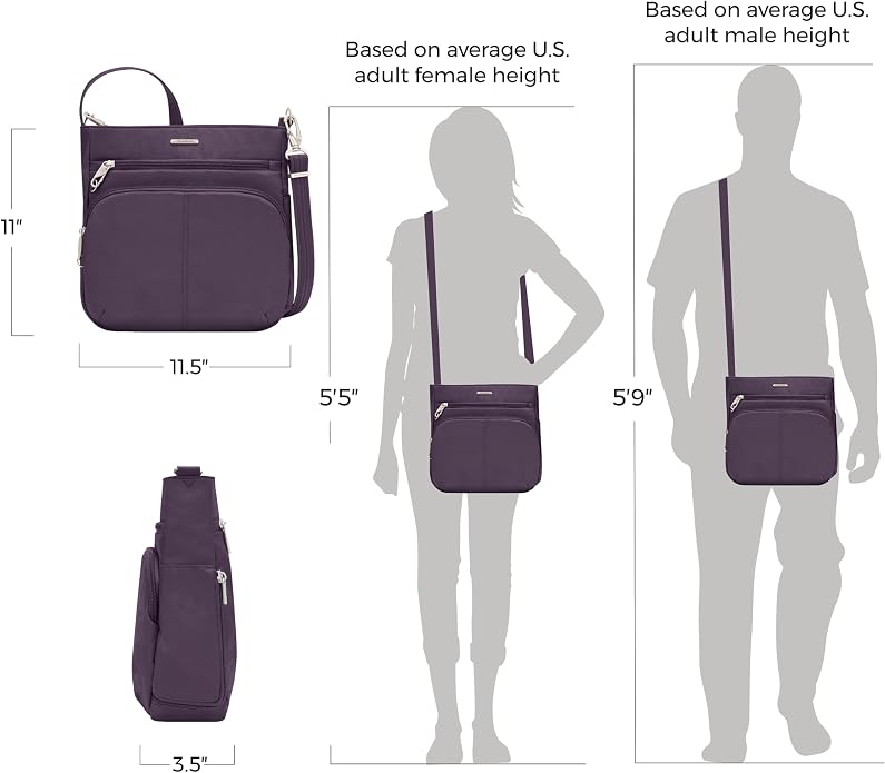 Travelon Anti-Theft Classic North/South Crossbody Bag