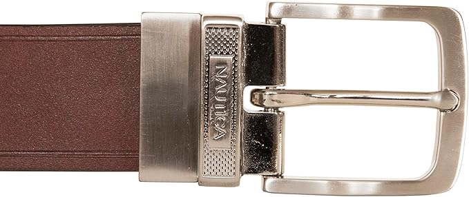 Nautica Men's Reversible Leather Belt | 2-in-1 | Classic | Everyday | Business | Work | Dress | Casual | Metal Buckle