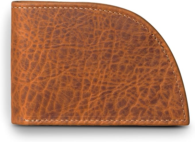 ROGUE WALLET ROGUE WALLET Genuine Bison Leather Wallets for Men - RFID Blocking Curved Front Pocket Design w/ 3 Card Slots, Full Billfold Section & More - Ideal Gifts for Men (Brown)