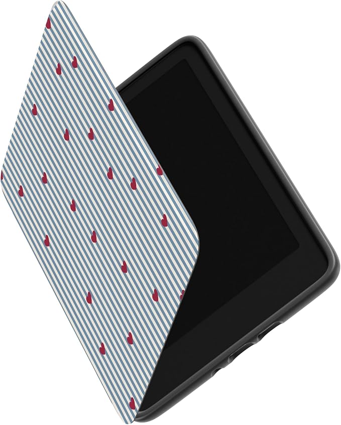 Casely Kindle Case | Love Lines | Blue Stripes | Compatible with 7” Kindle Colorsoft and 7” Kindle Paperwhite (12th Gen)