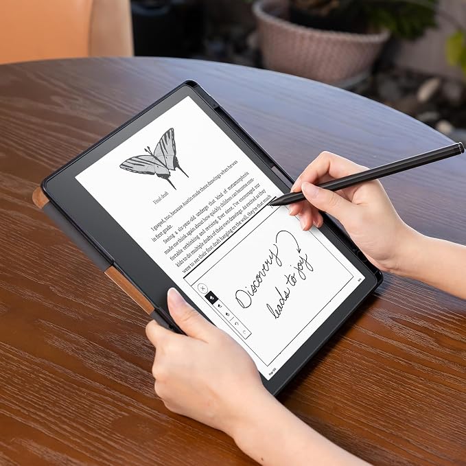 CoBak Case for Kindle Scribe - All New PU Leather Cover with Auto Sleep Wake Feature for Kindle Scribe 10.2" 2022 & 2024 Released with Pen Holder