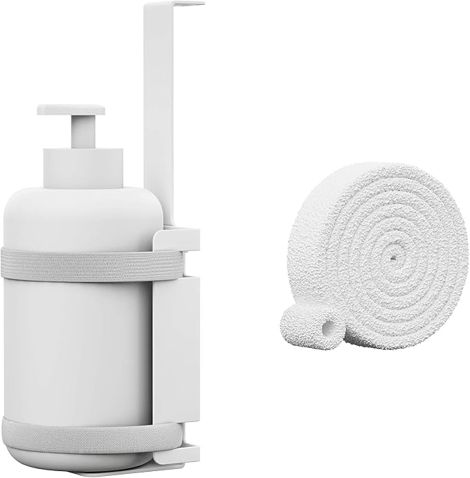 Add-On Sanitizer Bottle Holder – CTA Add-On Universal Metal Bottle Holder for Hand Sanitizer or Wipes Dispensers – Compatible with CTA PAD-PARAF Floor Stands & More CTA Products - White - (ADD-SB2W)