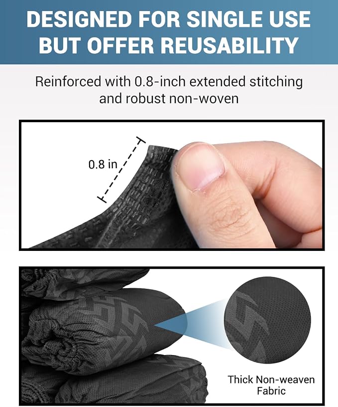 Buself 100 Count Shoe Covers Disposable Non-Slip, Premium Cloth Boot Covers, Slip-resistant, Durable, Breathable, Non-toxic, Recyclable
