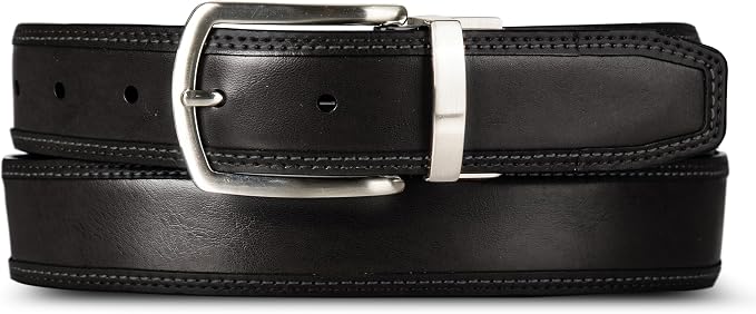 Nautica Men's Reversible Leather Belt | 2-in-1 | Classic | Everyday | Business | Work | Dress | Casual | Metal Buckle