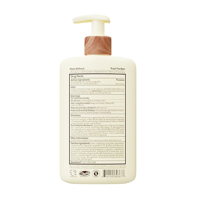 Sun Bum Daily SPF 50 Sunscreen Body Lotion - Broad Spectrum Moisturizing Sunscreen with Vitamin E - Vegan and Hawaii 104 Act Compliant (Without Octinoxate & Oxybenzone) - Dermatologist Tested - 8 oz