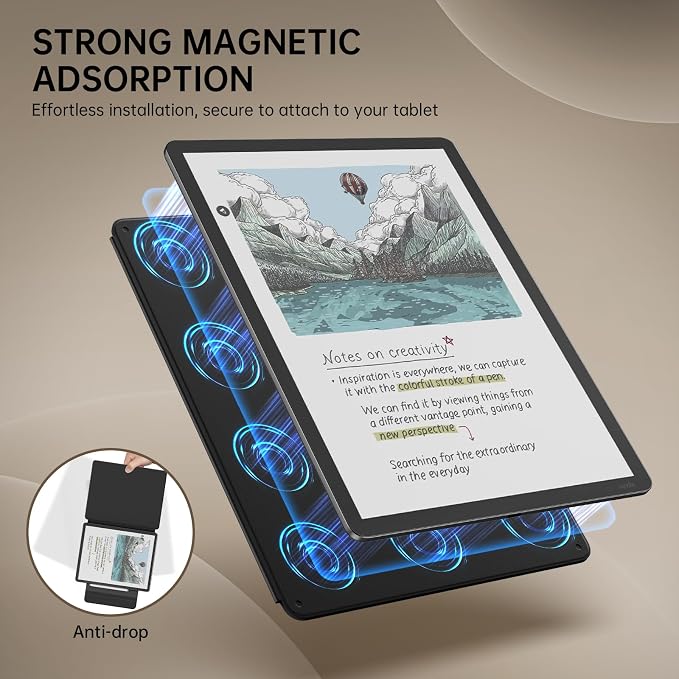 MoKo Magnetic Case for All-New 11" Kindle Scribe 2025(3rd Generation) & Kindle Scribe Colorsoft 2025(1st Gen) - Slim Folio Premium PU Leather Cover with Pen Clasp & Auto Sleep Wake, Black & Glitter