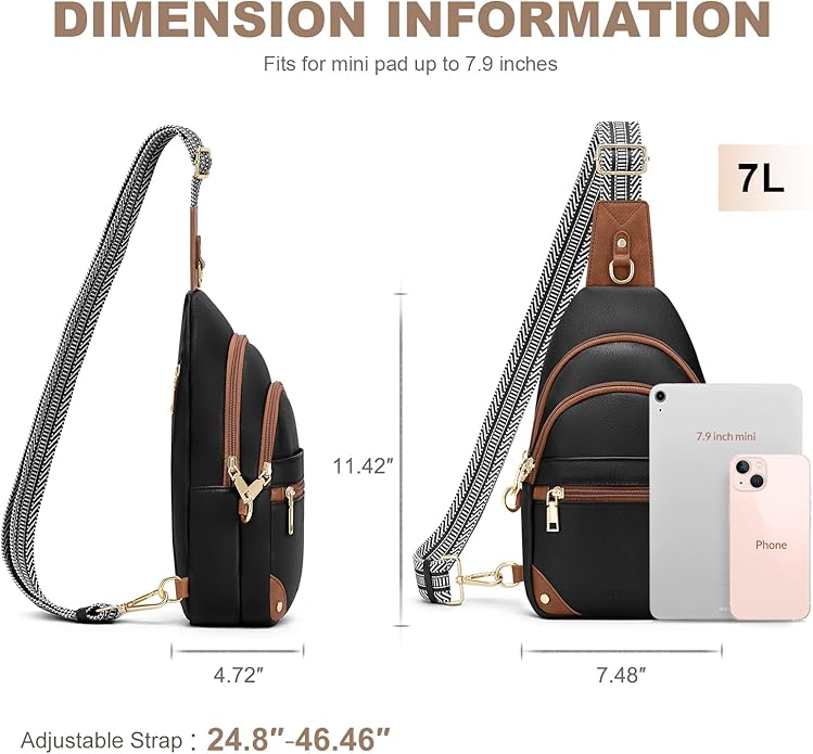 SYTRAH Anti Theft Crossbody Bags for Women, RFID Sling Bag Travel Purse, RFID Cross Body Purses Chest Bag for Travel