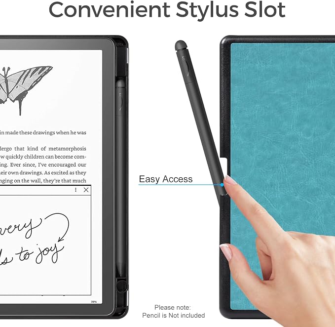 CoBak Case for Kindle Scribe - All New PU Leather Cover with Auto Sleep Wake Feature for Kindle Scribe 10.2" 2022 & 2024 Released with Pen Holder