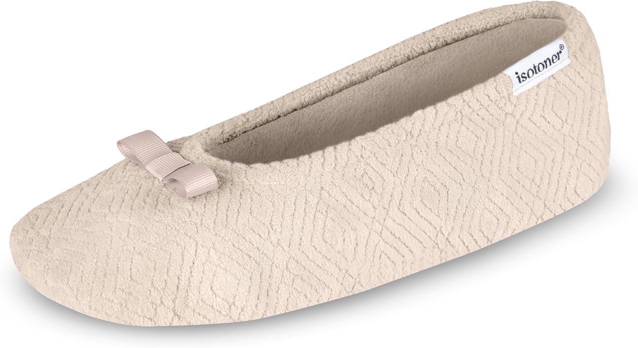 Isotoner Women's Chevron Non-Slip Ballerina Slipper