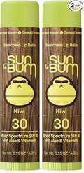 Sun Bum SPF 30 Sunscreen Kiwi Lip Balm - Moisturizing Aloe Vera and Vitamin E - Vegan and Cruelty Free - Broad Spectrum UVA/UVB Lip Protection - 0.15 oz Stick (Pack of 2)
