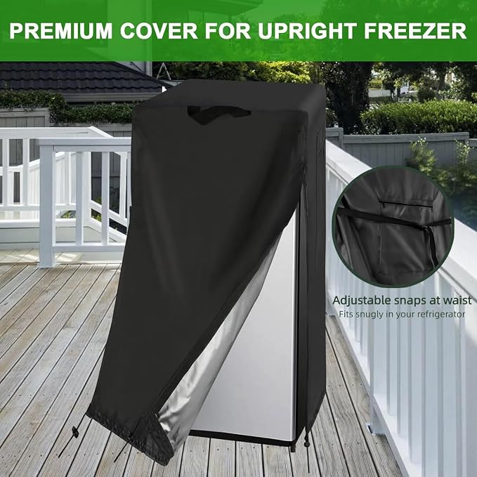Refrigerator Cover, Waterproof&Dustproof Cover for Protecting Upright Freezers/Beverage Refrigerator-Suitable for Large Cold Rooms(33"W x 33"D x 67"H)
