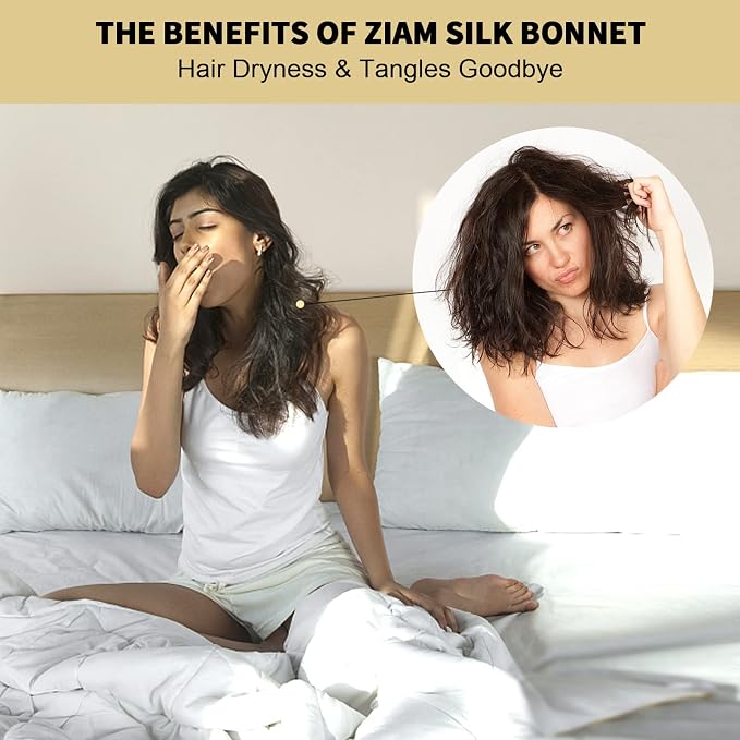 ZIMASILK 22 Momme 100% Mulberry Silk Bonnet for Sleeping & Women Hair Care, Highest Grade 6A Silk Hair wrap for Sleeping with Premium Elastic Stay On Head (1Pc, Leopard Black/Golden)