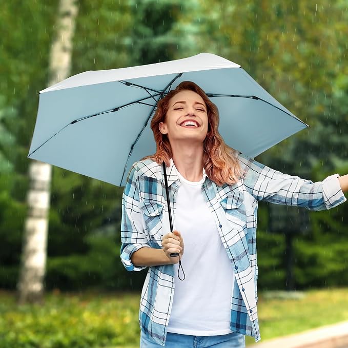 G4Free 43in Mini Travel Umbrella Ultralight Carbon Fiber UPF 50+ Umbrella | UV Protection, Sun Block, For Sun, Super Slim, Small Size, Weighs Only 4 oz, Compact Design, For Travel, For Purse, Women Use