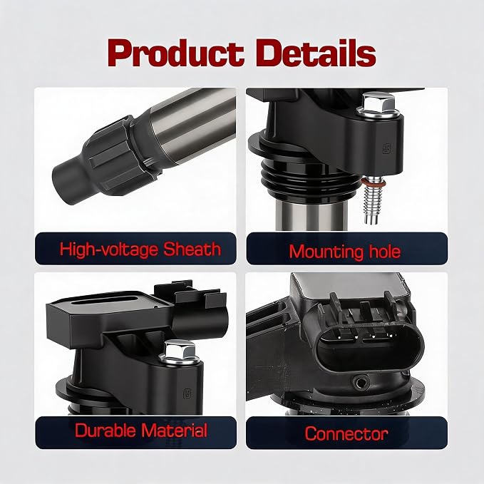 Ignition Coil Pack Set of 6, UF569 Ignition Coil for for GMC Acadia for Buick Enclave for Chevy Traverse Impala Camaro Equinox for Cadillac SRX CTS for Suzuki XL7 for Saturn Vue 3.6L 3.0L 3.2L