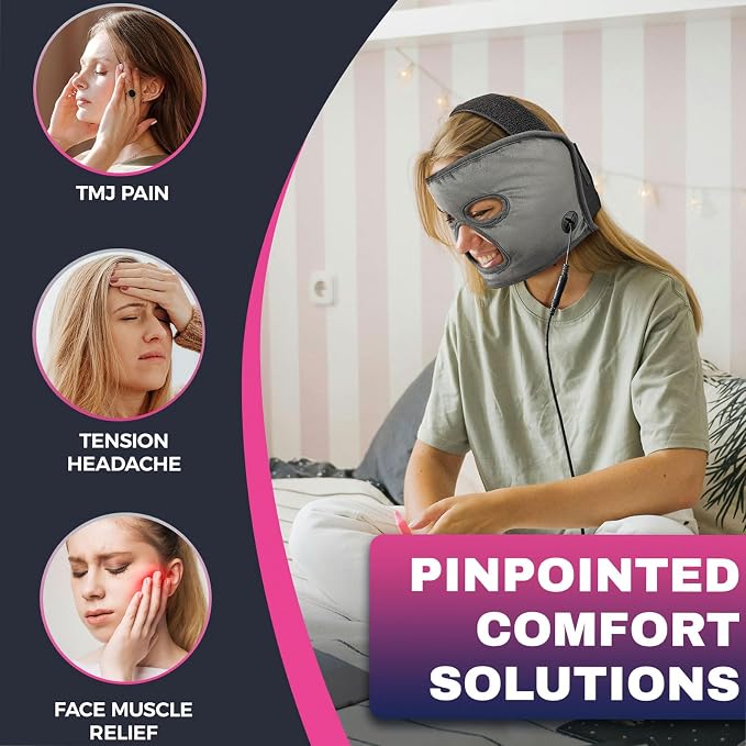 Full-Coverage Heated Face Mask for Sinus Pressure Relief, Ex-Large Face Heating Pad for Sleep Aid & Tension Headache