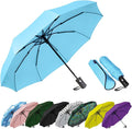 SIEPASA Windproof Travel Compact Umbrella-Automatic Umbrellas for Rain-Compact Folding Umbrella, Travel Umbrella Compact, Small Portable Windproof Umbrellas for Men Women Teenage.(Light Blue)