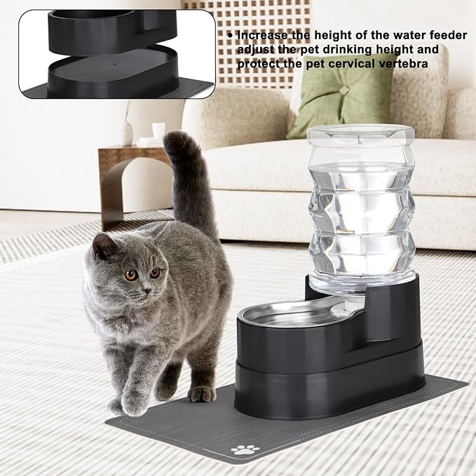 RIZZARI 7L Elevated Dog Water Dispenser with Comfortable Feeding Height | Gravity Auto Refill,Spill-Resistant Base,Stable Anti-Tip Design,Easy Water Refilling,Easy to Disassemble