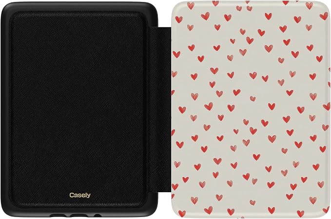 Casely Kindle Case | Love Letters | Doodle Hearts | Compatible with 7” Kindle Colorsoft and 7” Kindle Paperwhite (12th Gen)